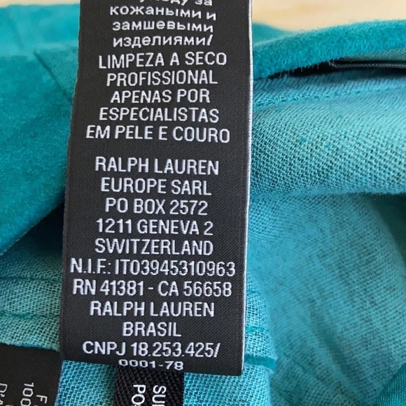 Ralph Lauren Black Label Lamb Suede Ankle Zip Turquoise Skinny Pants - Size 6 - Picture 7 of 8